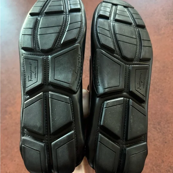 Salvatore Ferragamo Embossed Black Loafers